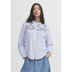 B.YOUNG dame bluse BYIMOGEN - Silver Lake Blue Mix