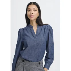 B.Young dame bluse BYXKANTI - Mid Blue Denim