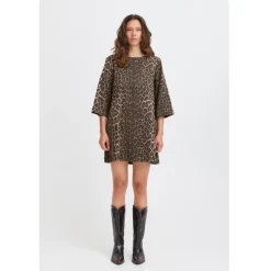 B.YOUNG DAME KJOLE BYKENNA - Denim Leopard Mix