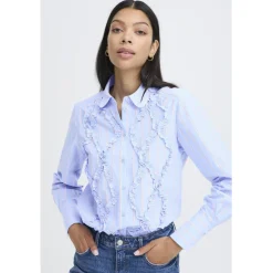 B.young dame skjorte BYXJISOO - Light Blue Stripe