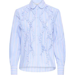 B.young dame skjorte BYXJISOO - Light Blue Stripe