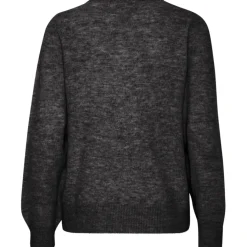 B.YOUNG dame strik BXOKAMA - Dark grey melange