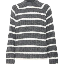 B.YOUNG dame strik BYMARIANNE - Dark Grey Melange Mix