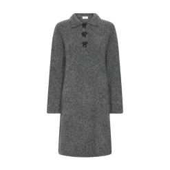 B.young dame strik kjole BYOMEA - Dark grey melange