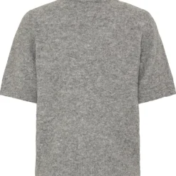b.young dame striktrøje BYOMEA - Mid Grey Melange