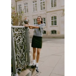 b.young dame striktrøje BYOMEA - Mid Grey Melange