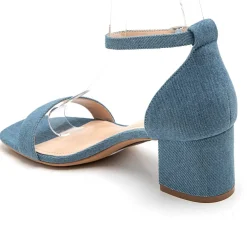 Edera dame stiletter med blokhæl 6894 - Jeans