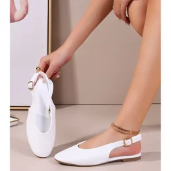 Gitte dame slingback ballerinasko OP16-46PU - White