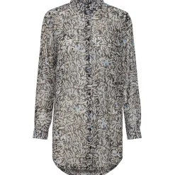 ICHI dame skjorte IHCHIFFY - Sandshell Black Leo