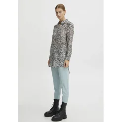 ICHI dame skjorte IHCHIFFY - Sandshell Black Leo