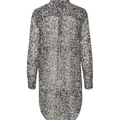 ICHI dame skjorte IHCHIFFY - Sandshell Black Leo