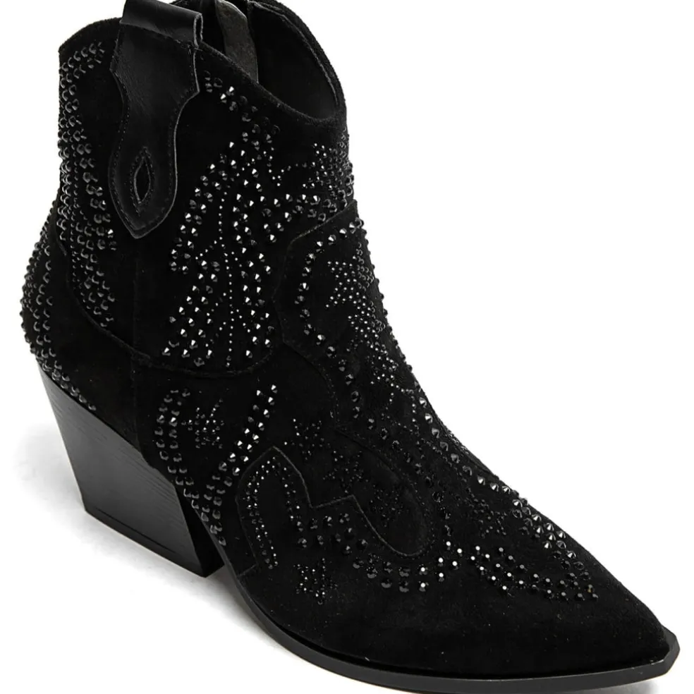 Jacqueline dame cowboystøvler 9676A - Black