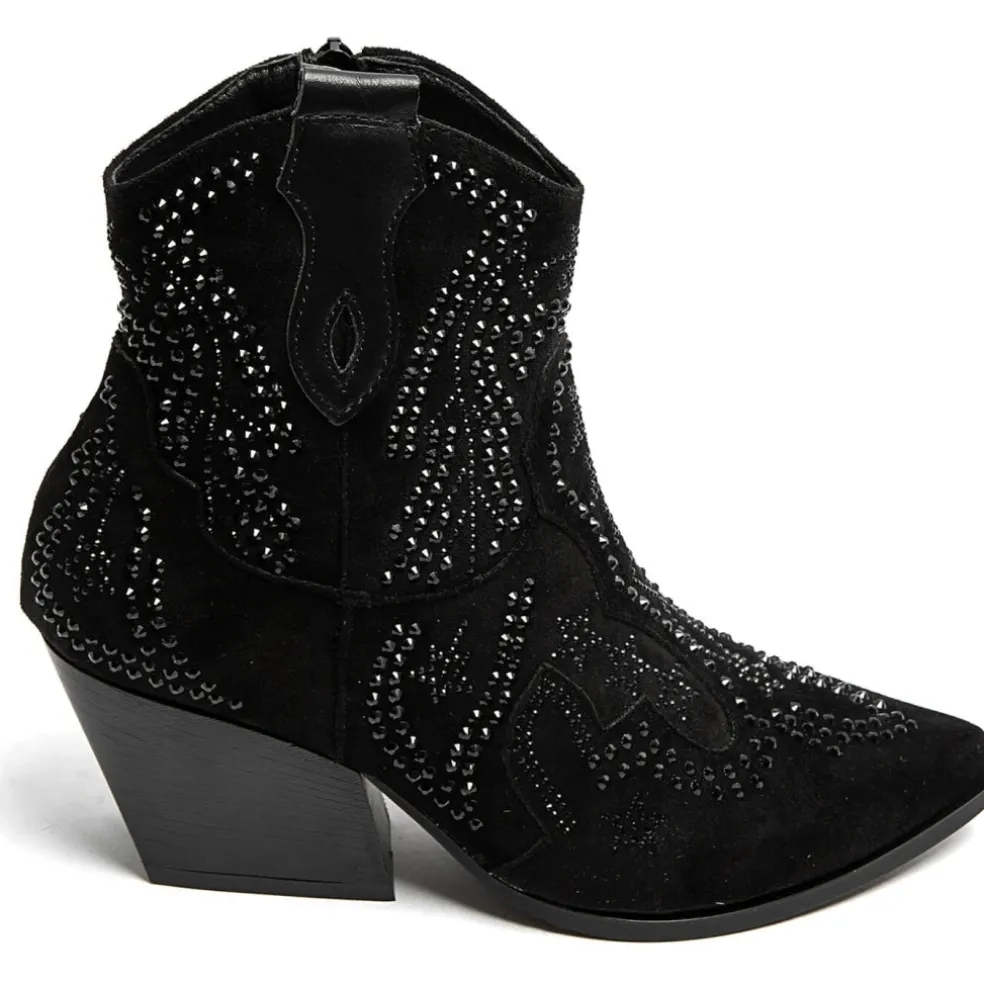 Jacqueline dame cowboystøvler 9676A - Black
