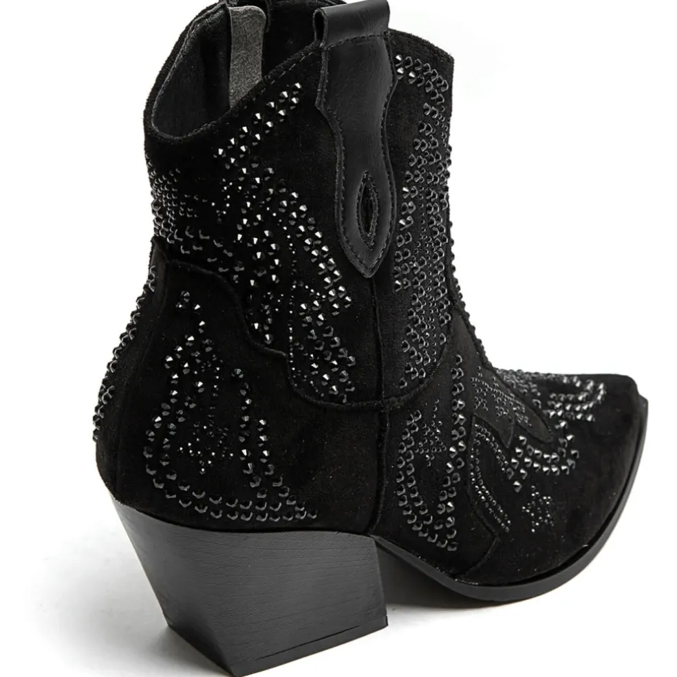 Jacqueline dame cowboystøvler 9676A - Black