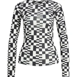 JJXX dame bluse JXGINA - Black BLANC DE BLANC AOP