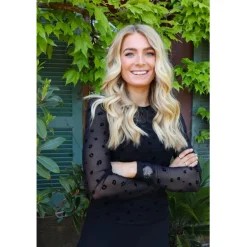 LIBERTÉ dame bluse MESH - Black flock leo