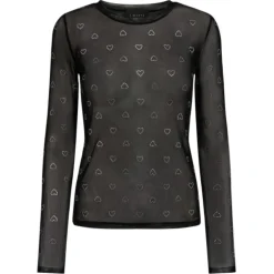 LIBERTÉ dame bluse MESH - BLACK HEART DIAMOND DOT