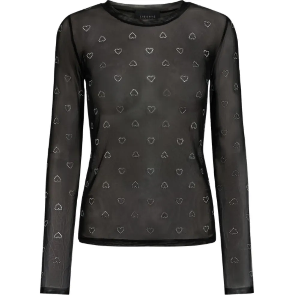 LIBERTÉ dame bluse MESH - BLACK HEART DIAMOND DOT