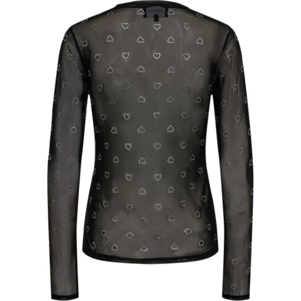 LIBERTÉ dame bluse MESH - BLACK HEART DIAMOND DOT