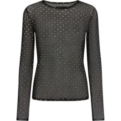 LIBERTÉ dame bluse MESH - BLACK SILVER HEART