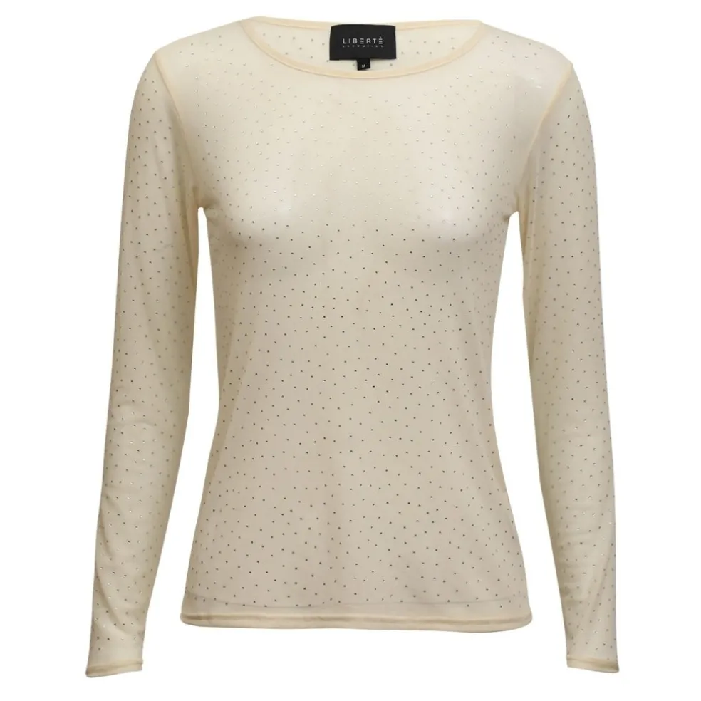 LIBERTÉ dame bluse MESH - CREME DIAMOND DOT