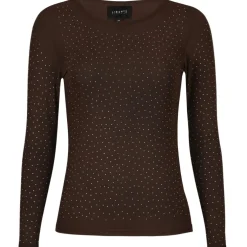 LIBERTÉ dame bluse MESH - DARK BROWN DIAMOND DOT