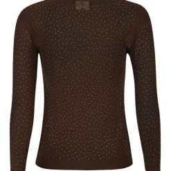 LIBERTÉ dame bluse MESH - DARK BROWN DIAMOND DOT