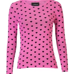 LIBERTÉ dame bluse MESH - PINK BLACK FLOCK HEART