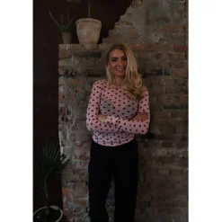 LIBERTÉ dame bluse MESH - ROSE BLACK FLOCK HEART