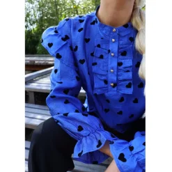 LIBERTÉ dame bluse TIA - Cobolt Blue Black Heart
