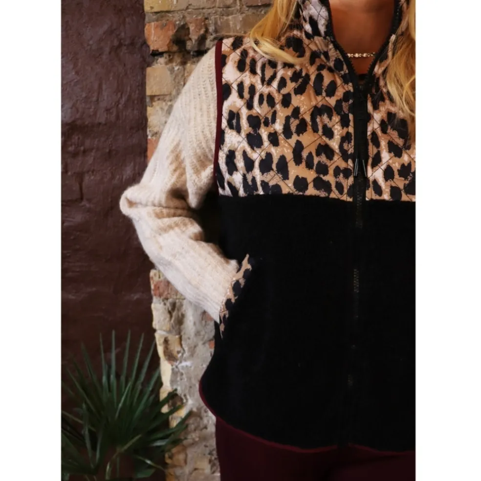 LIBERTÉ dame vest TEDDY 22173 - LUX LEO BLACK BORDEAUX