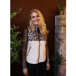 LIBERTÉ dame vest TEDDY 22173 - LUX LEO CREME BLACK