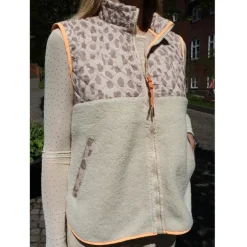 LIBERTÉ dame vest TEDDY 22173 - Creme Pale Lux Leo Neon Orange