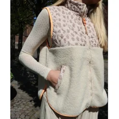 LIBERTÉ dame vest TEDDY 22173 - Creme Pale Lux Leo Neon Orange