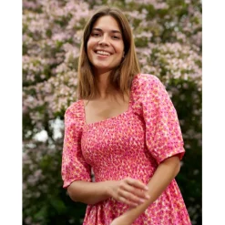 Liberté kjole gro - Pink Flower