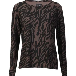 LIBERTE dame bluse ALMA - DARK BROWN ZEBRA