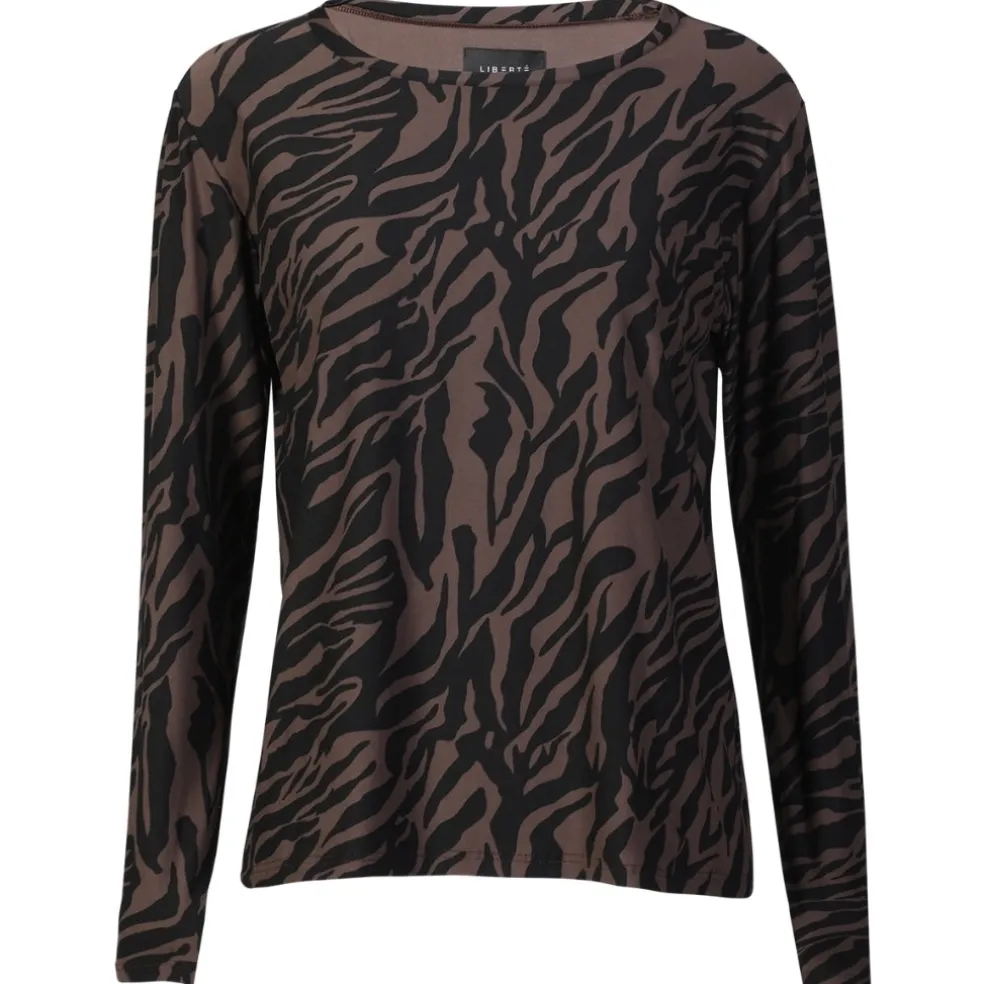 LIBERTE dame bluse ALMA - DARK BROWN ZEBRA