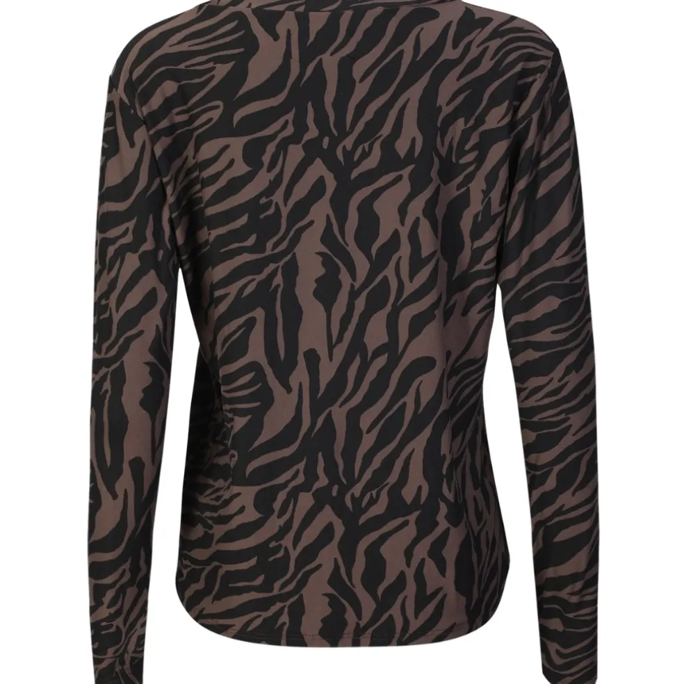 LIBERTE dame bluse ALMA - DARK BROWN ZEBRA