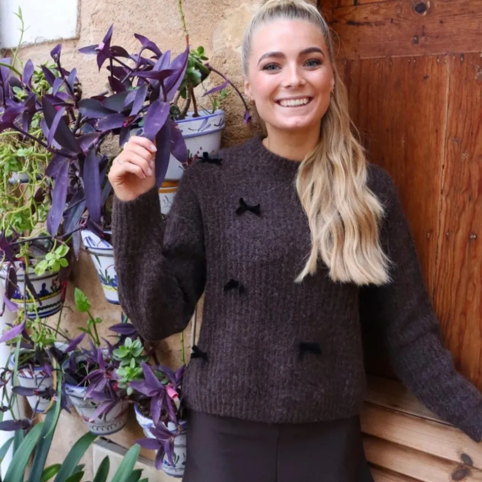 LIBERTE dame strik FRO BOW - BROWN BLACK BOW