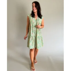 Lululia Dame Kjole LuMonica 7124 - Aqua6632tpf