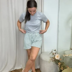 Lululia Dame Shorts LUSELMA 62781 - Green/White