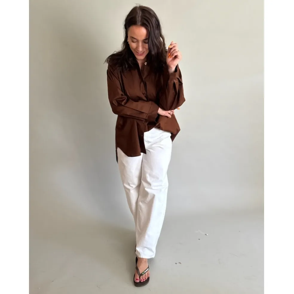 Lululia Dame Skjorte LuVanessa 7178 - Brown