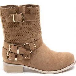 Malou dame bikerstøvler 9636A - Camel