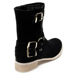 Malou dame bikerstøvler 9636A - Black