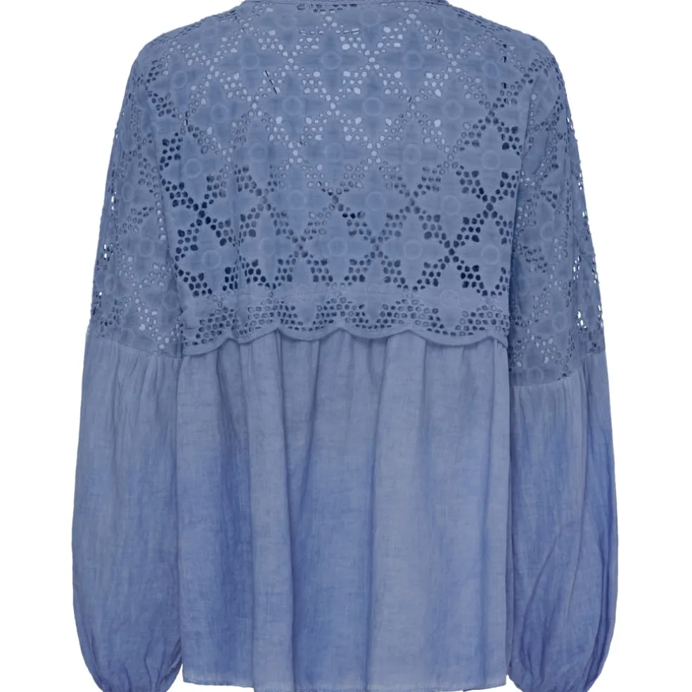 Marta Du Chateau dame bluse MdcAurora - Jeans Cold Wash