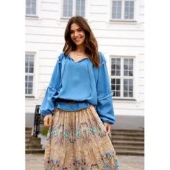 Marta Du Chateau dame bluse MdcMarta - Medium Blue