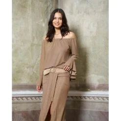 Marta Du Chateau dame bluse mdcAlexandra 6139 - Camello