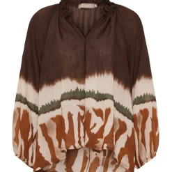 Marta du Chateau dame bluse MdcBelladonna 003 - Marrone