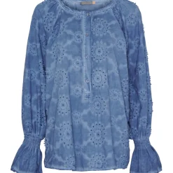 Marta Du Chateau dame bluse MdcBianca - Jeans Cold Wash