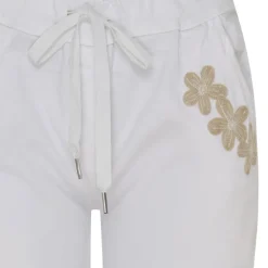 Marta Du Chateau dame bukser MdcTalia - White/Beige Flower